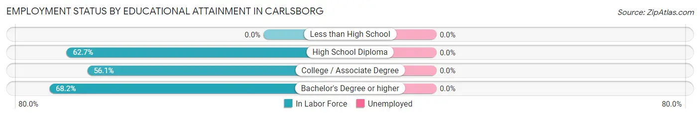Employment Status by Educational Attainment in Carlsborg