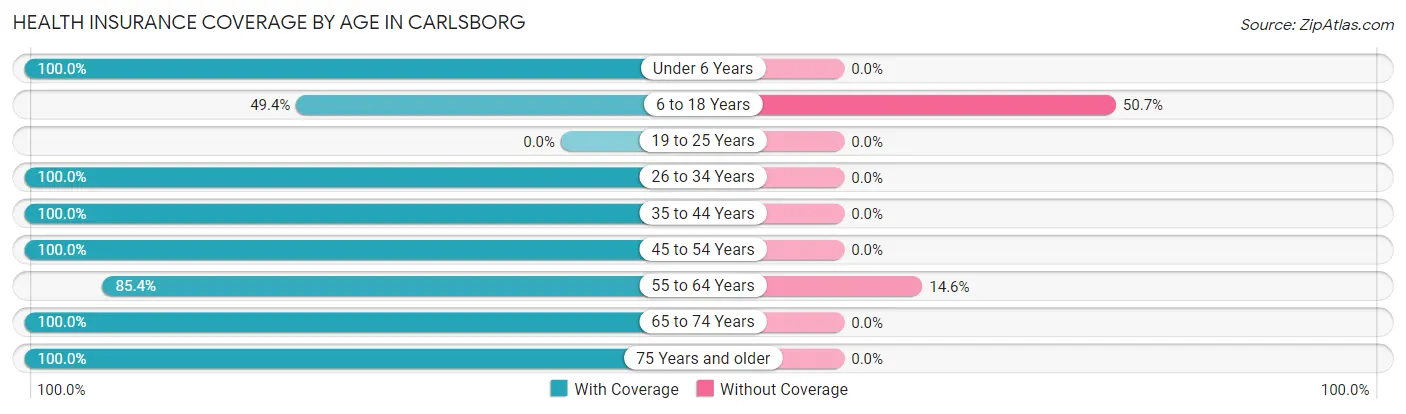 Health Insurance Coverage by Age in Carlsborg