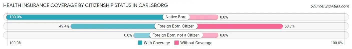 Health Insurance Coverage by Citizenship Status in Carlsborg