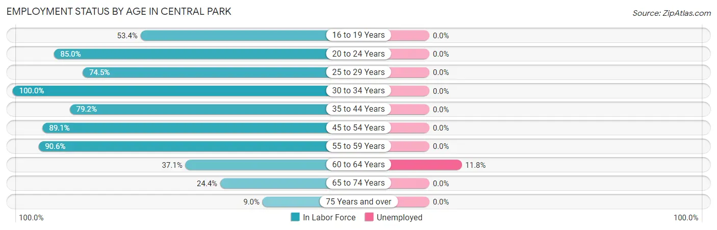 Employment Status by Age in Central Park