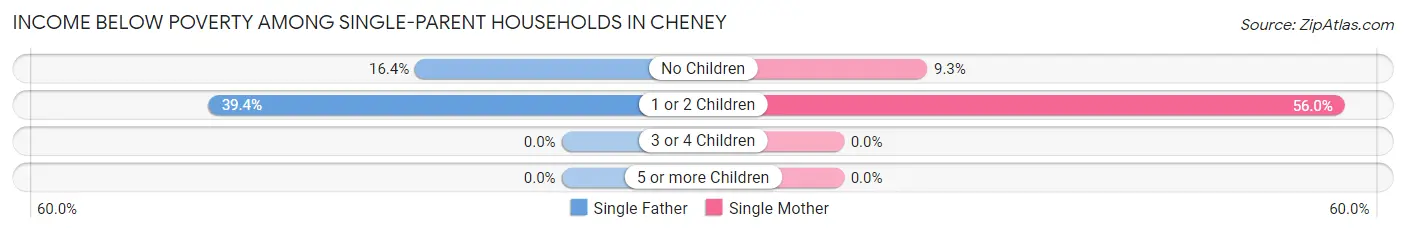 Income Below Poverty Among Single-Parent Households in Cheney