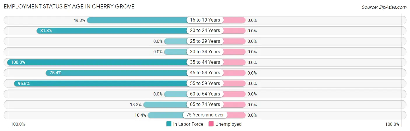 Employment Status by Age in Cherry Grove