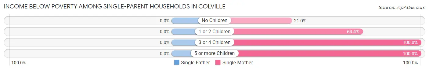Income Below Poverty Among Single-Parent Households in Colville