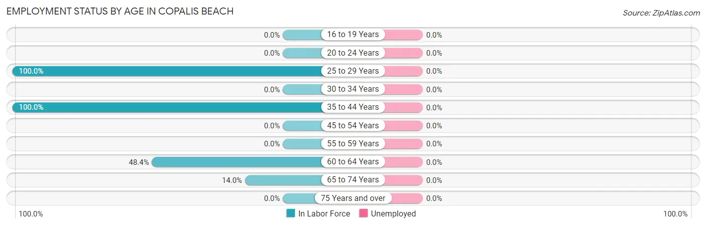 Employment Status by Age in Copalis Beach