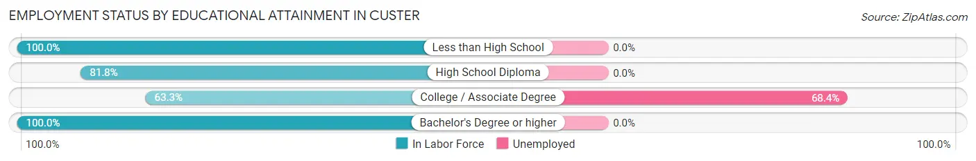 Employment Status by Educational Attainment in Custer
