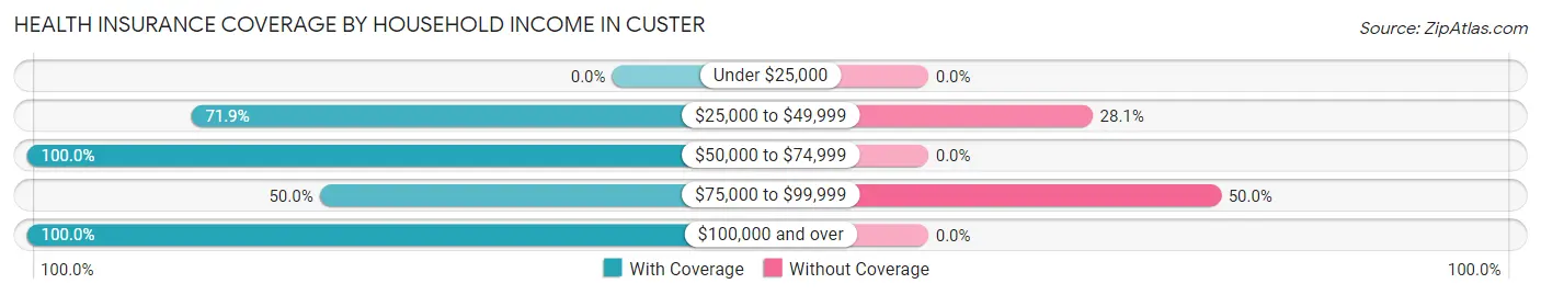 Health Insurance Coverage by Household Income in Custer