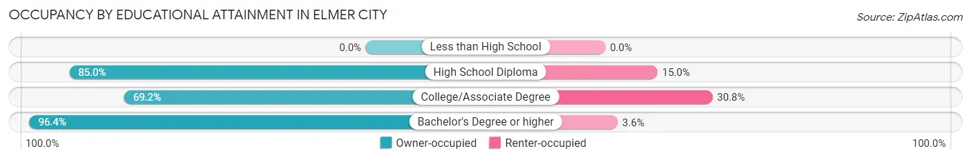 Occupancy by Educational Attainment in Elmer City