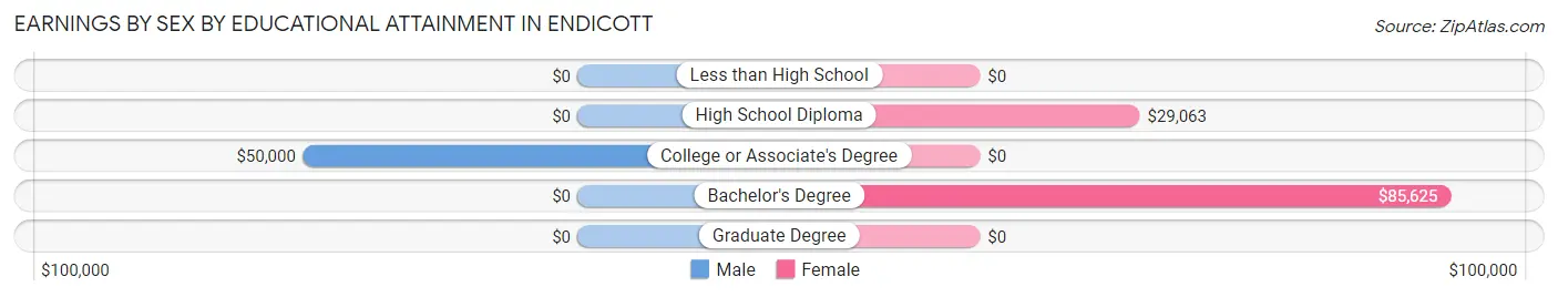 Earnings by Sex by Educational Attainment in Endicott