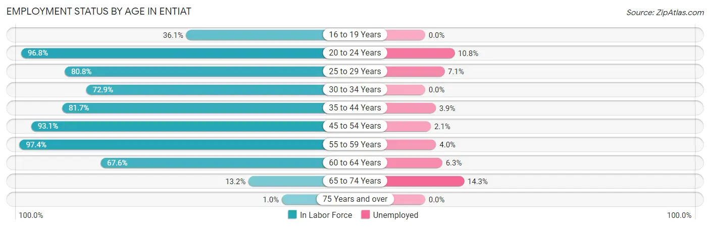 Employment Status by Age in Entiat