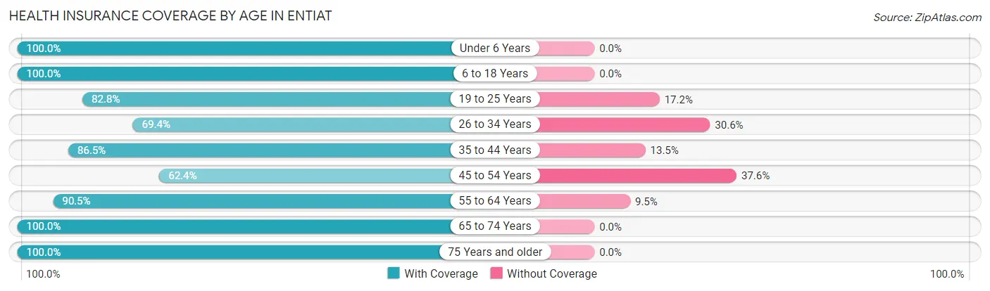 Health Insurance Coverage by Age in Entiat