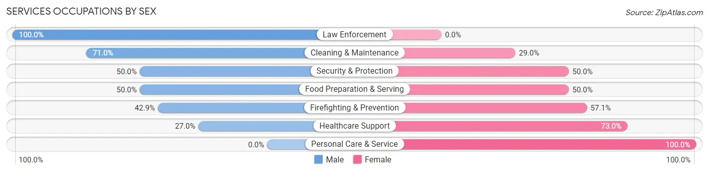 Services Occupations by Sex in Everson