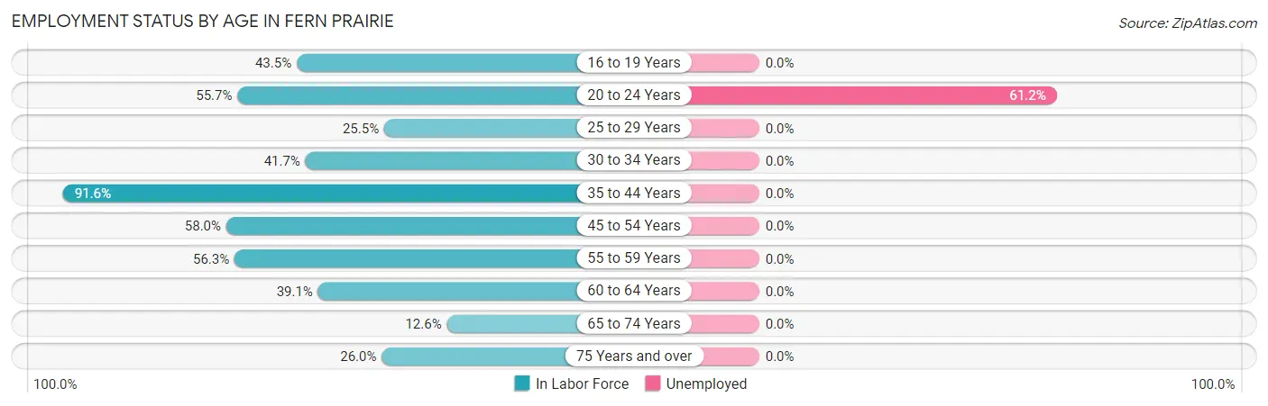 Employment Status by Age in Fern Prairie