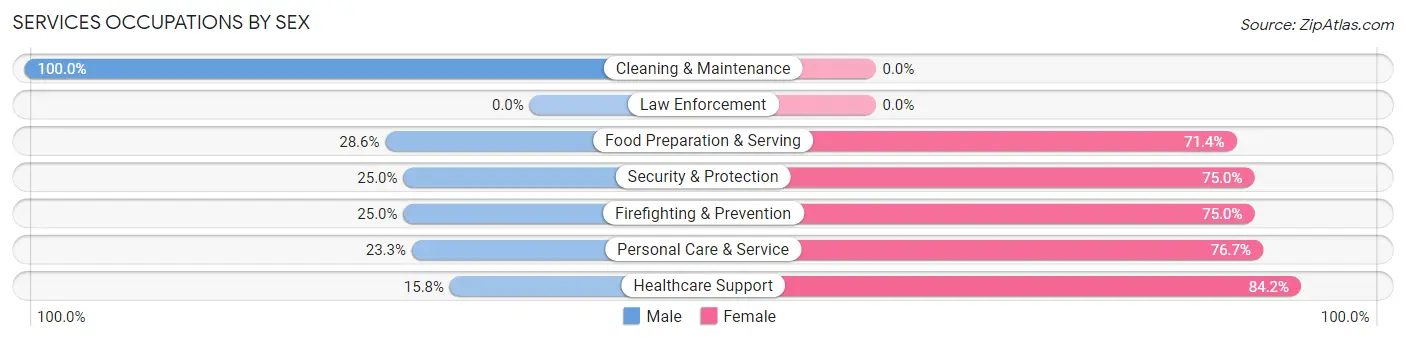 Services Occupations by Sex in Fife Heights