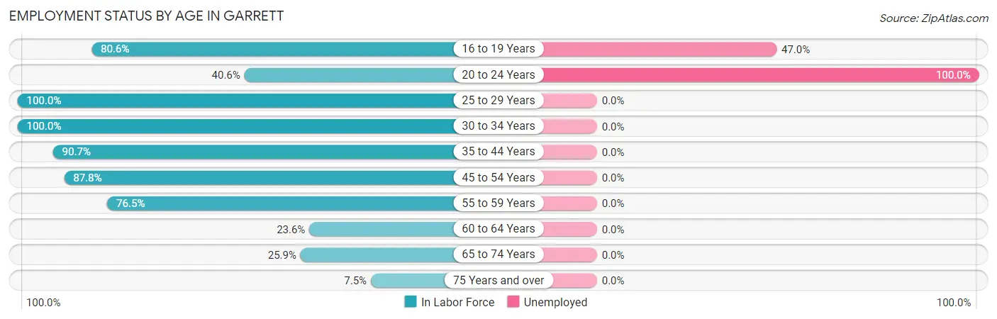 Employment Status by Age in Garrett