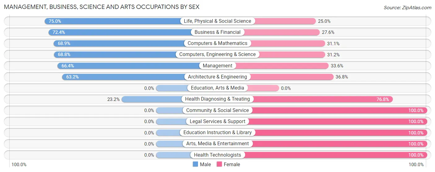 Management, Business, Science and Arts Occupations by Sex in High Bridge