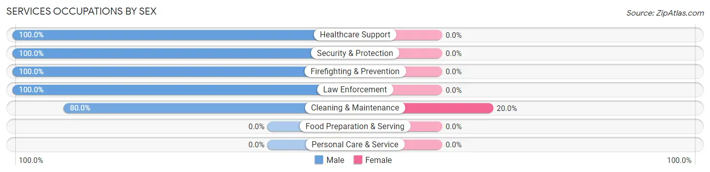 Services Occupations by Sex in Keller