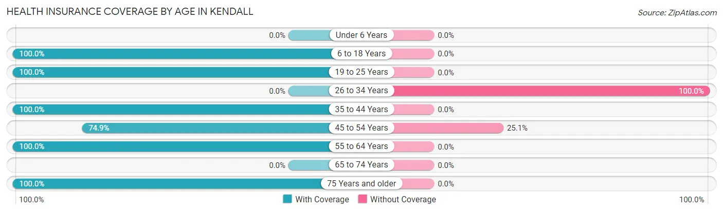 Health Insurance Coverage by Age in Kendall