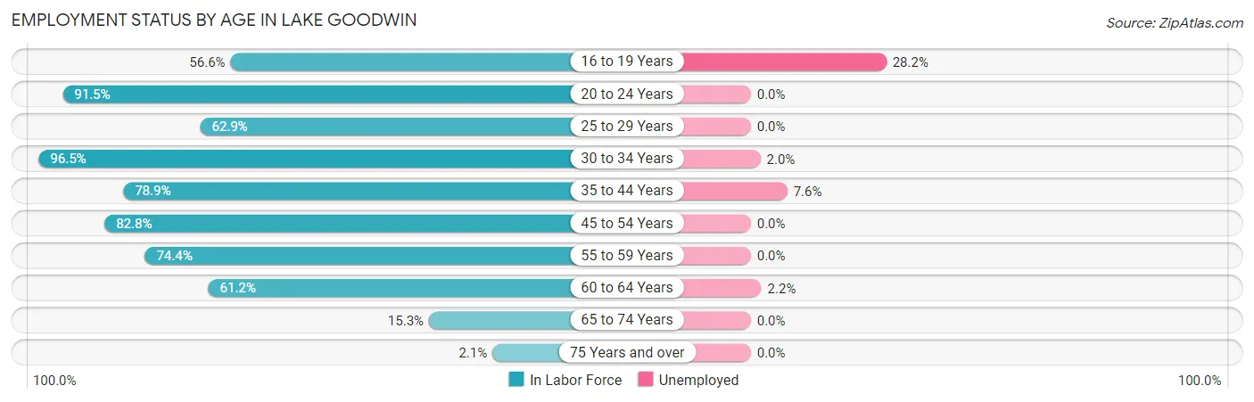 Employment Status by Age in Lake Goodwin