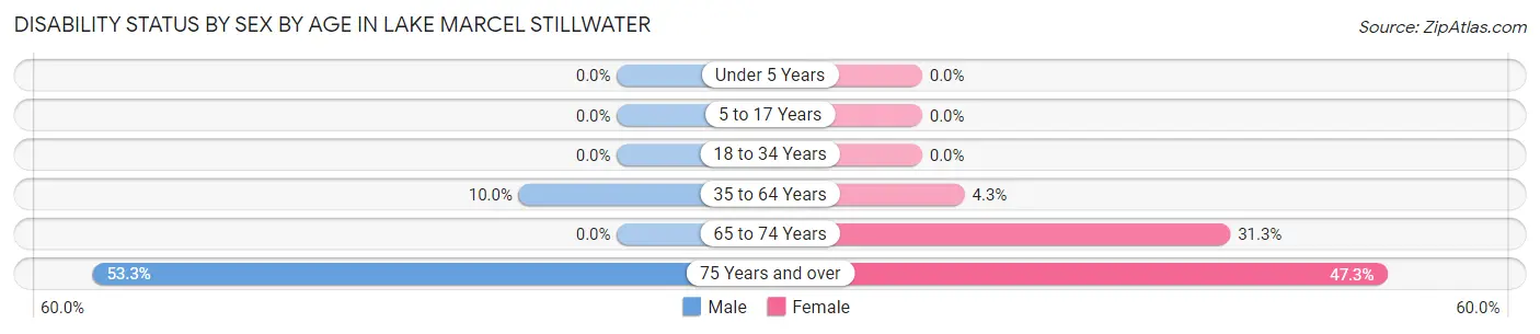 Disability Status by Sex by Age in Lake Marcel Stillwater