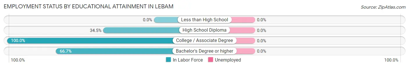 Employment Status by Educational Attainment in Lebam