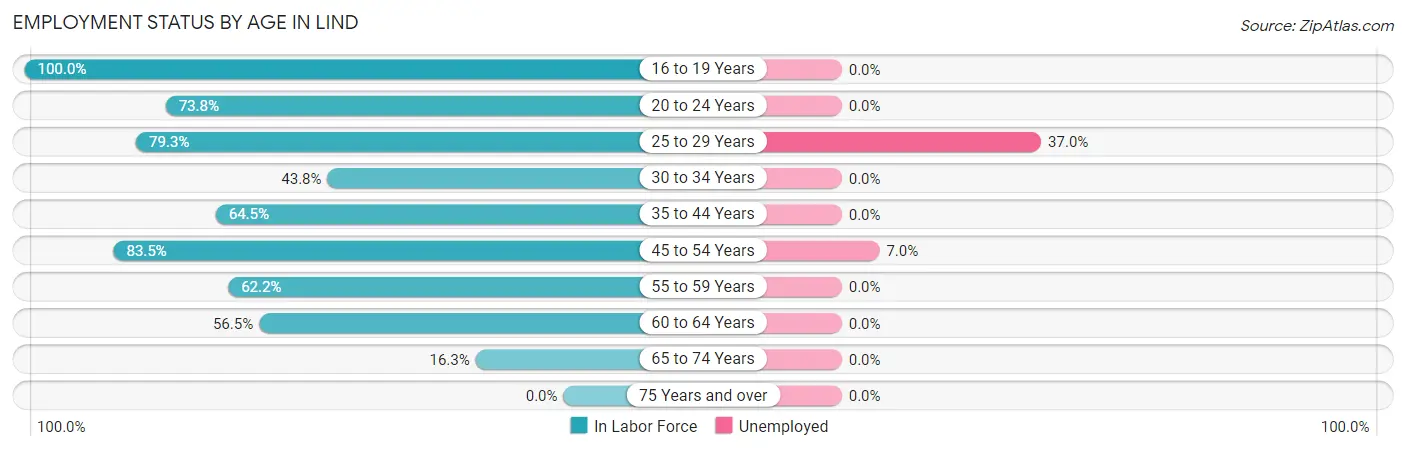 Employment Status by Age in Lind
