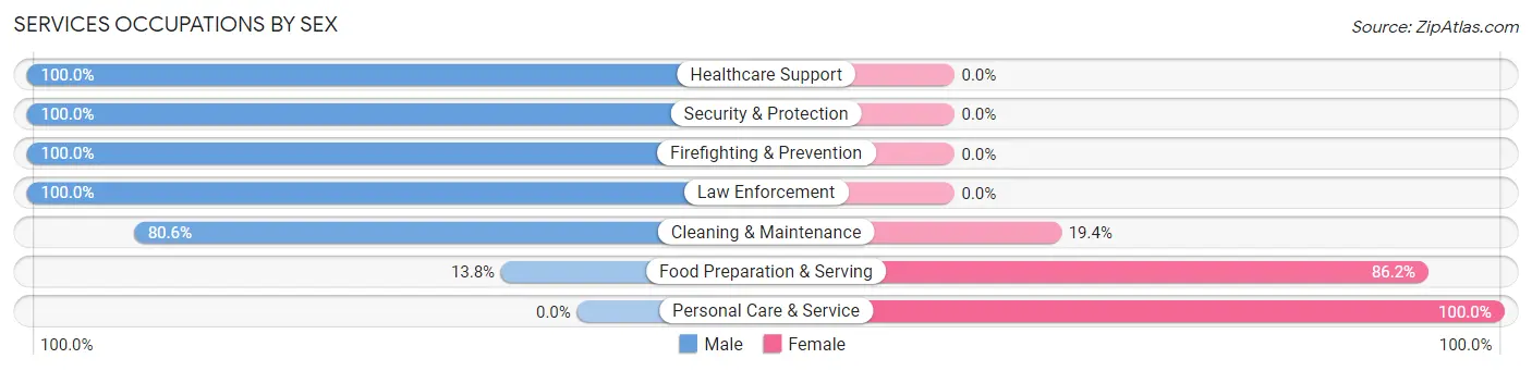 Services Occupations by Sex in Lochsloy