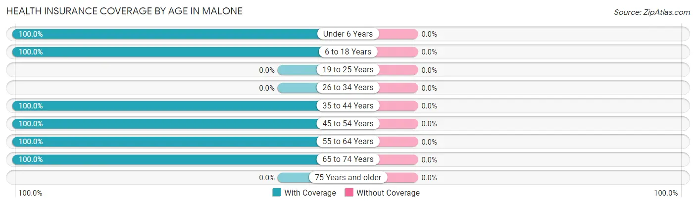 Health Insurance Coverage by Age in Malone