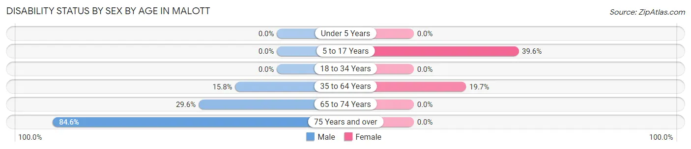 Disability Status by Sex by Age in Malott