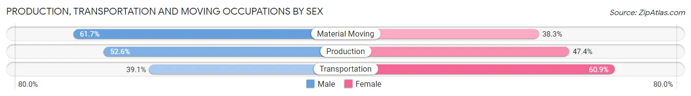 Production, Transportation and Moving Occupations by Sex in Maple Heights Lake Desire