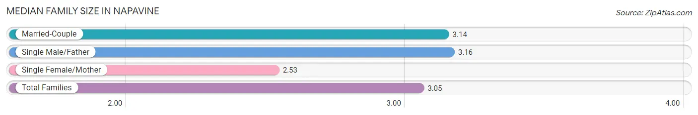 Median Family Size in Napavine