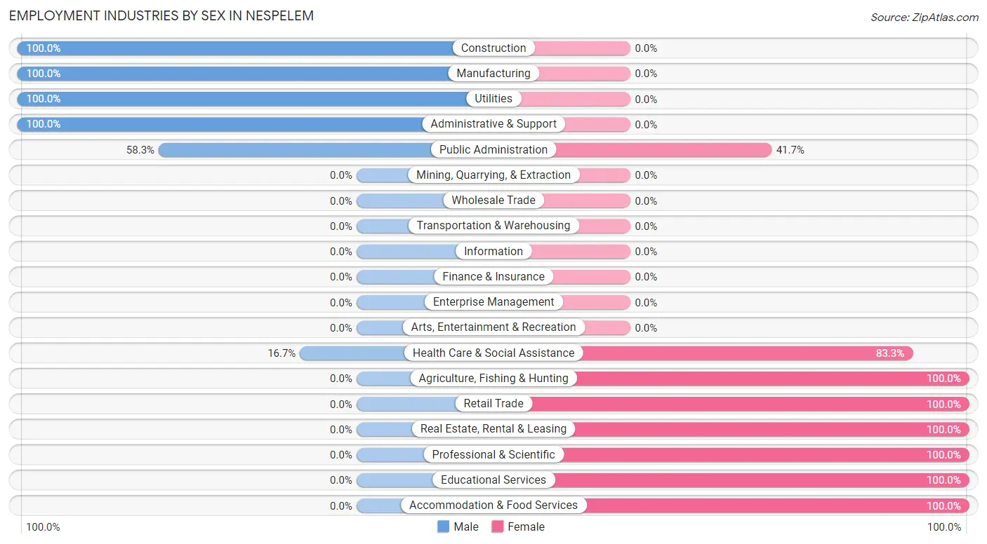 Employment Industries by Sex in Nespelem