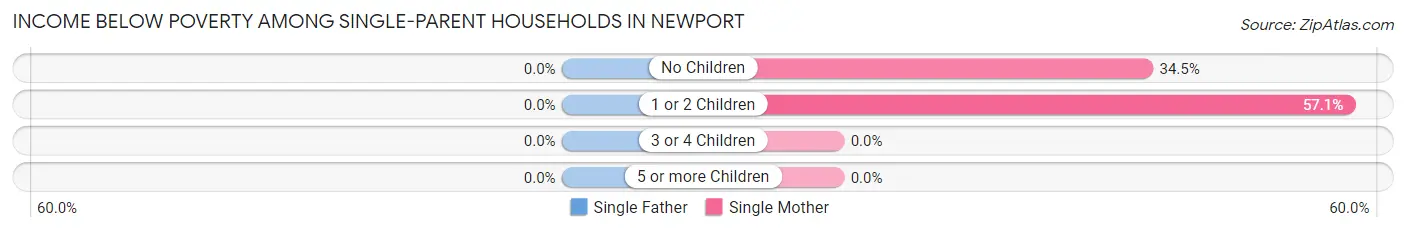 Income Below Poverty Among Single-Parent Households in Newport