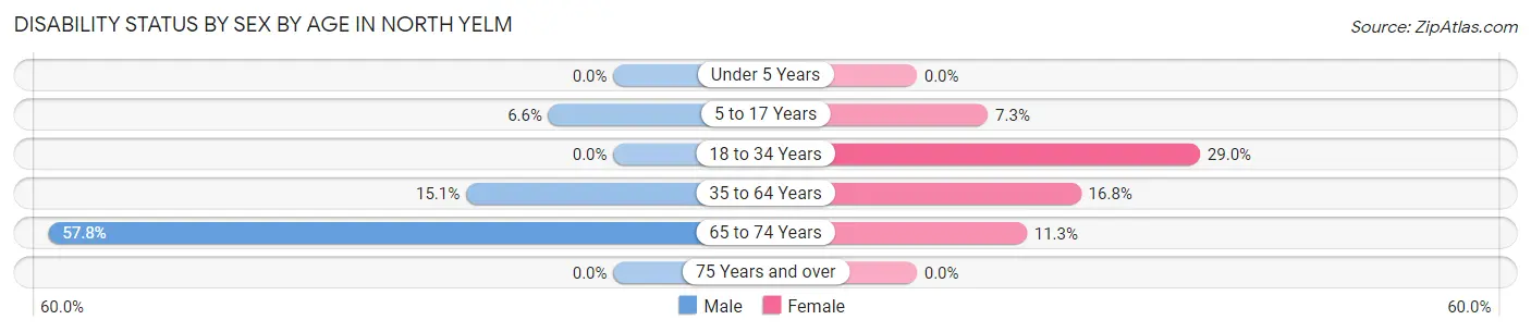 Disability Status by Sex by Age in North Yelm