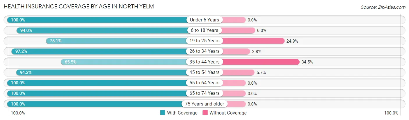 Health Insurance Coverage by Age in North Yelm