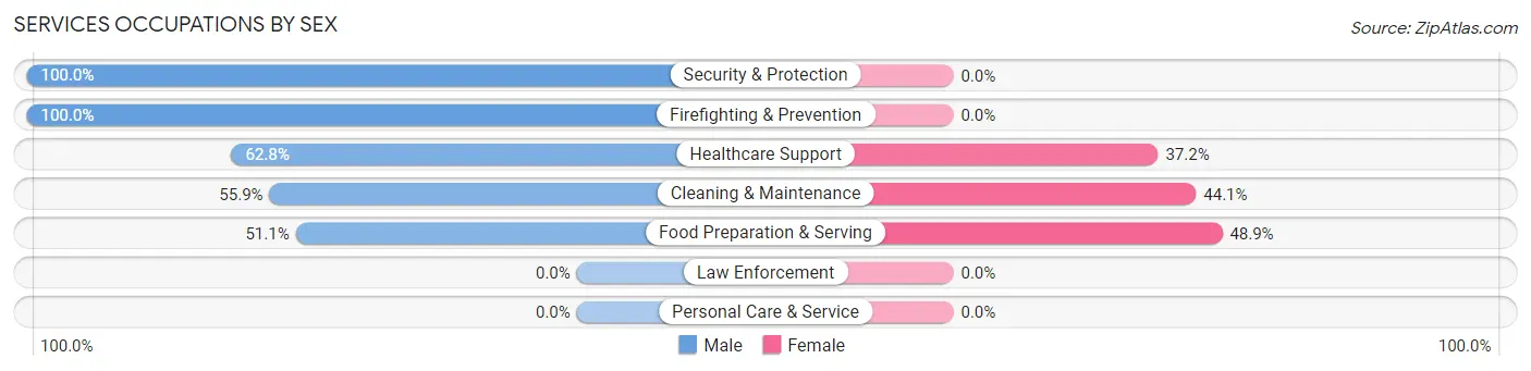 Services Occupations by Sex in North Yelm