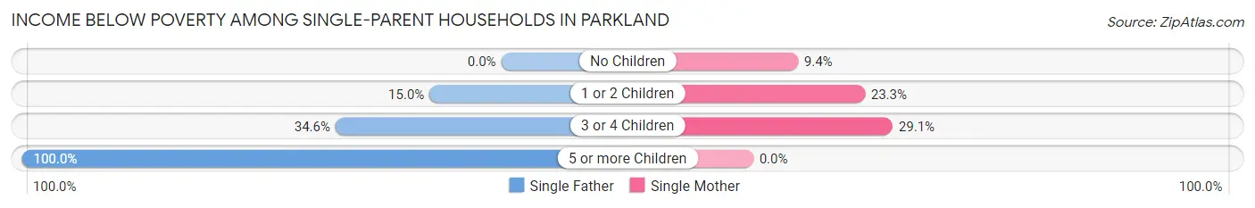 Income Below Poverty Among Single-Parent Households in Parkland