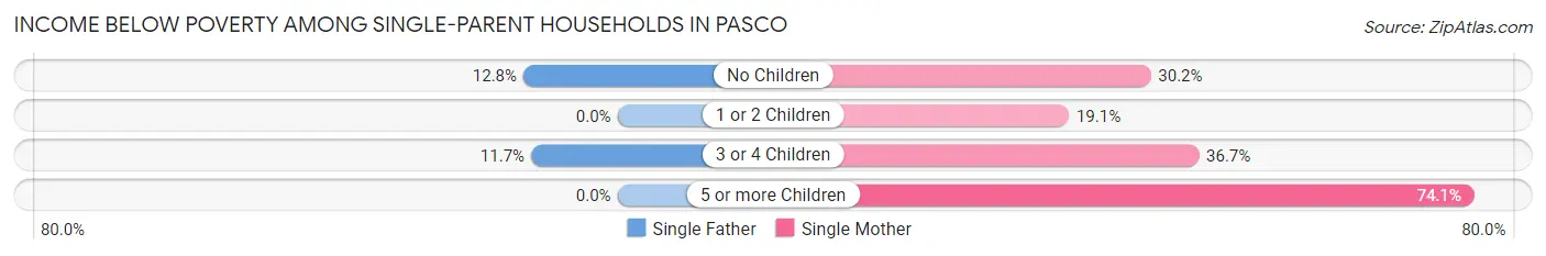 Income Below Poverty Among Single-Parent Households in Pasco