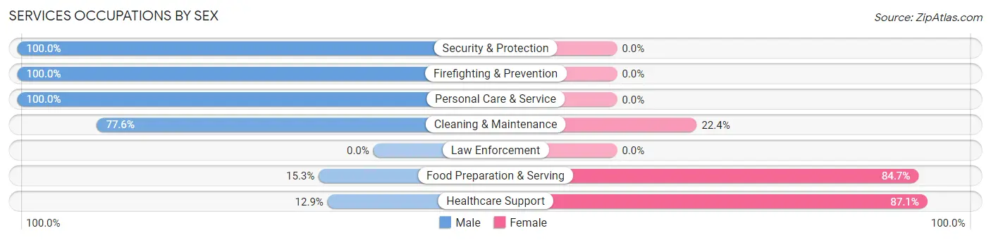 Services Occupations by Sex in Port Hadlock Irondale