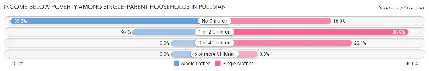 Income Below Poverty Among Single-Parent Households in Pullman