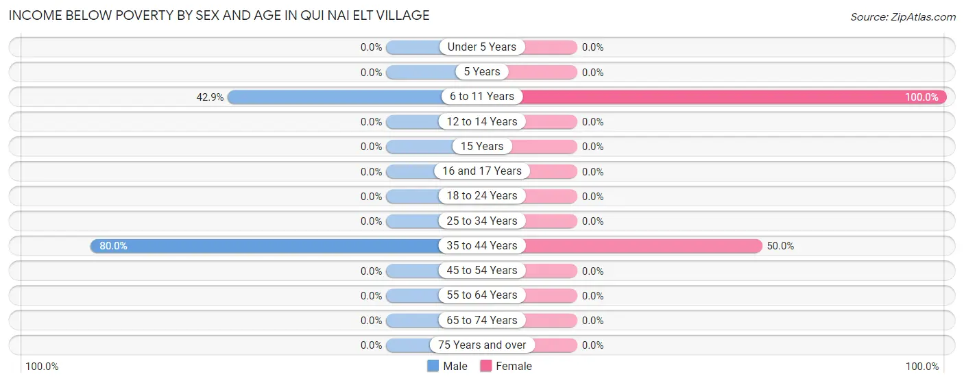 Income Below Poverty by Sex and Age in Qui nai elt Village