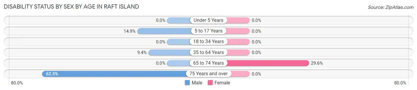 Disability Status by Sex by Age in Raft Island