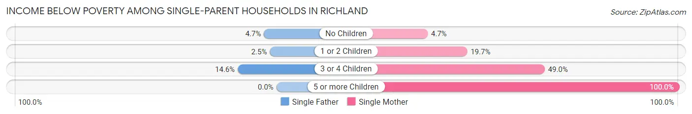Income Below Poverty Among Single-Parent Households in Richland