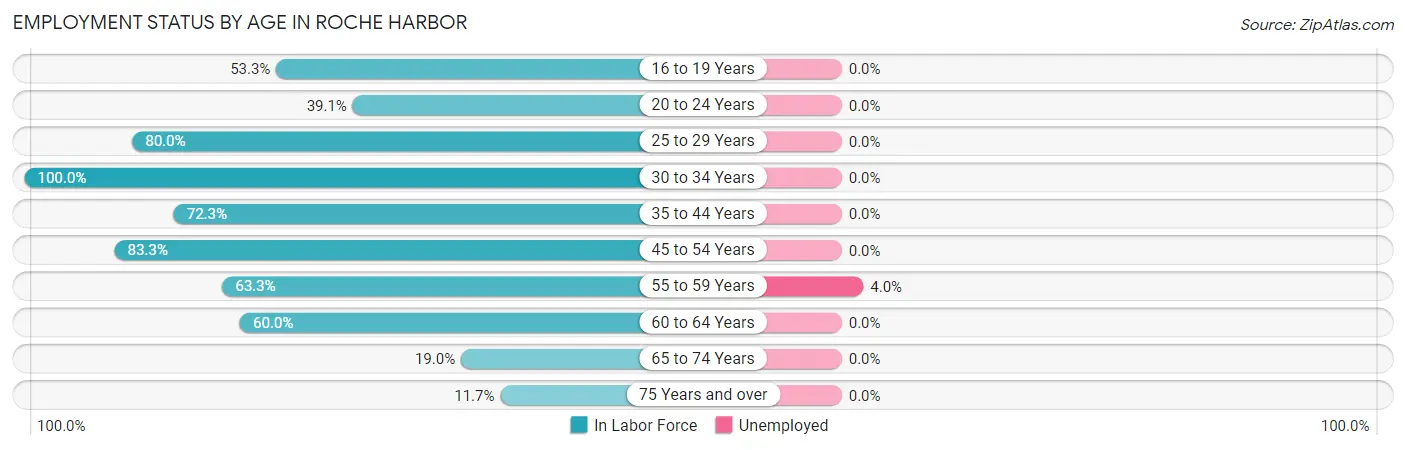 Employment Status by Age in Roche Harbor