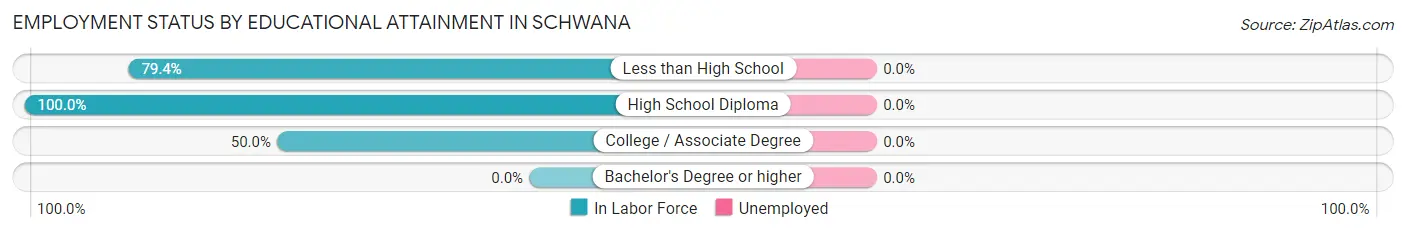 Employment Status by Educational Attainment in Schwana
