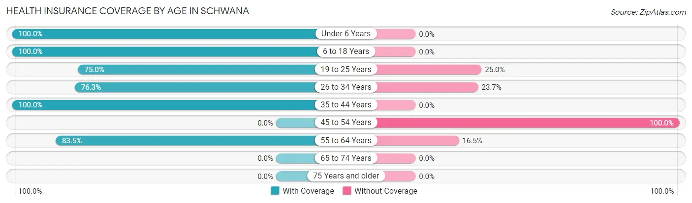 Health Insurance Coverage by Age in Schwana