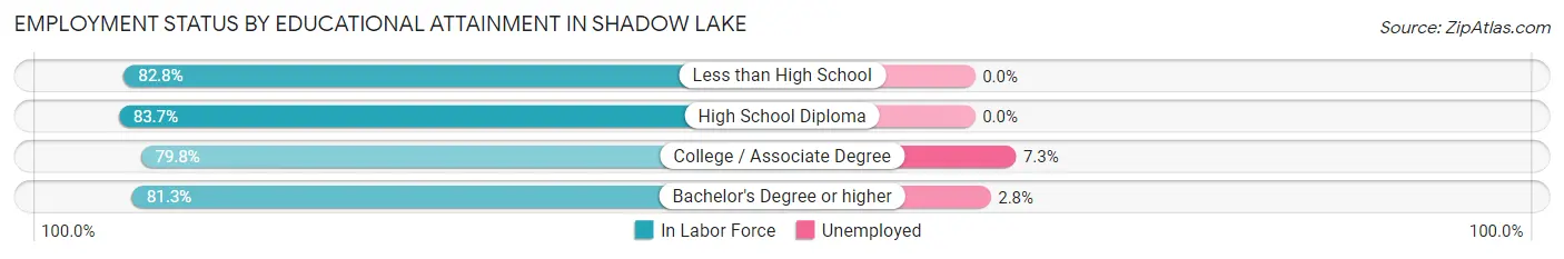 Employment Status by Educational Attainment in Shadow Lake