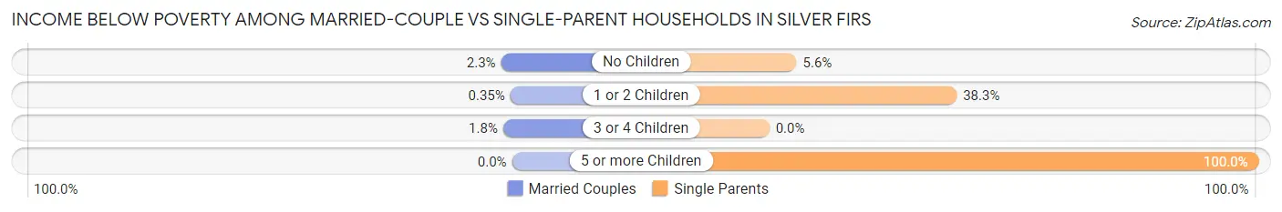Income Below Poverty Among Married-Couple vs Single-Parent Households in Silver Firs
