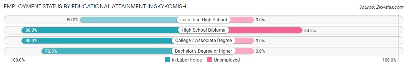 Employment Status by Educational Attainment in Skykomish