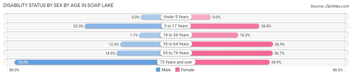 Disability Status by Sex by Age in Soap Lake