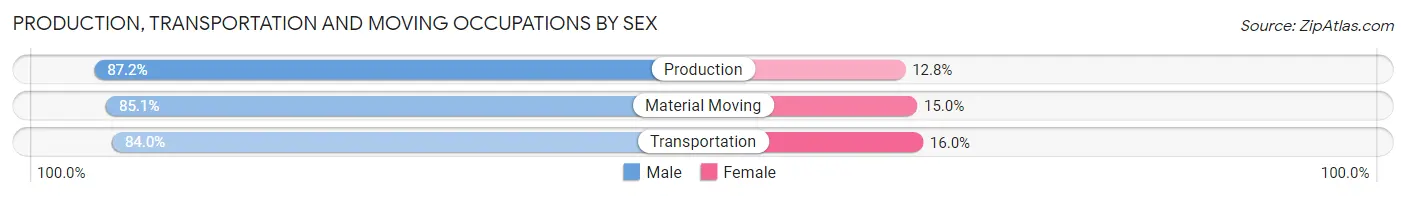 Production, Transportation and Moving Occupations by Sex in Steilacoom